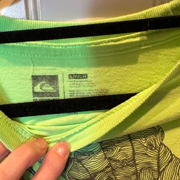 QUIKSILVER Boys Size Youth Small Green & Black Short Sleeve Tee Athletic… - Picture 3 of 3